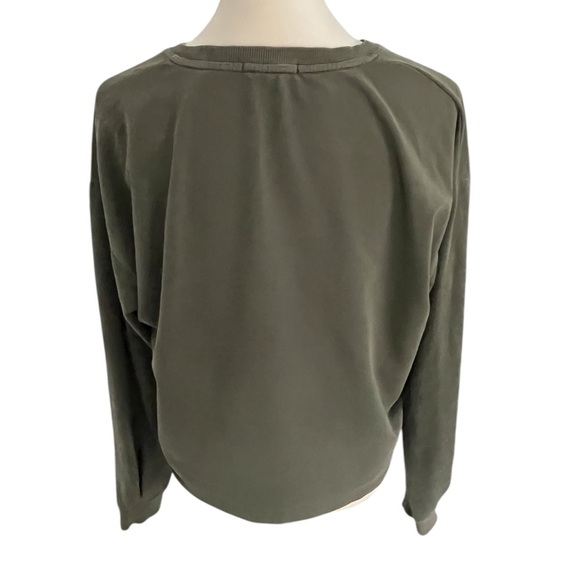 Marine Layer Women’s XL Olive Green Sweatshirt Thin Cropped - Picture 5 of 7
